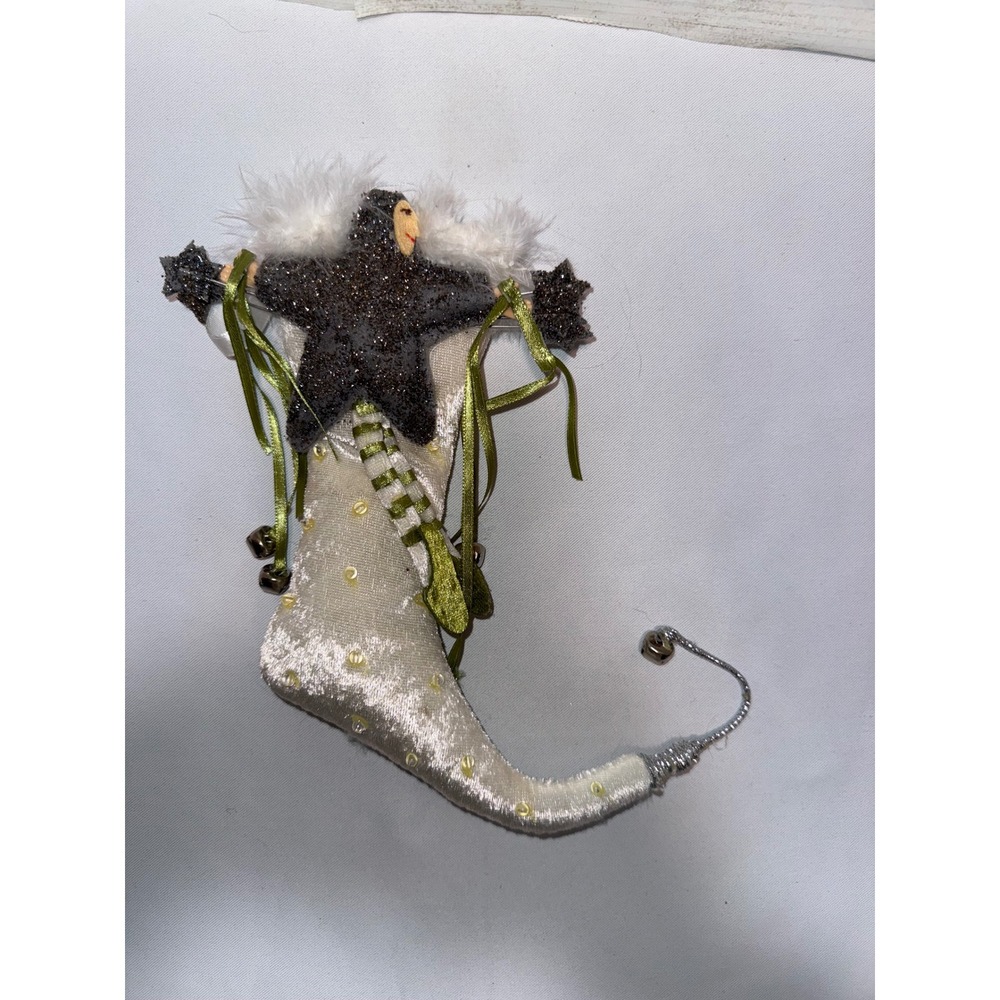Patience Brewster Dept 56 Krinkles Mini Stocking Ornament Star Character Cream